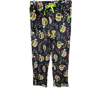 Oscar the Grouch Sesame Street Santa Mens Large Plush Pajama Sleepwear Pants